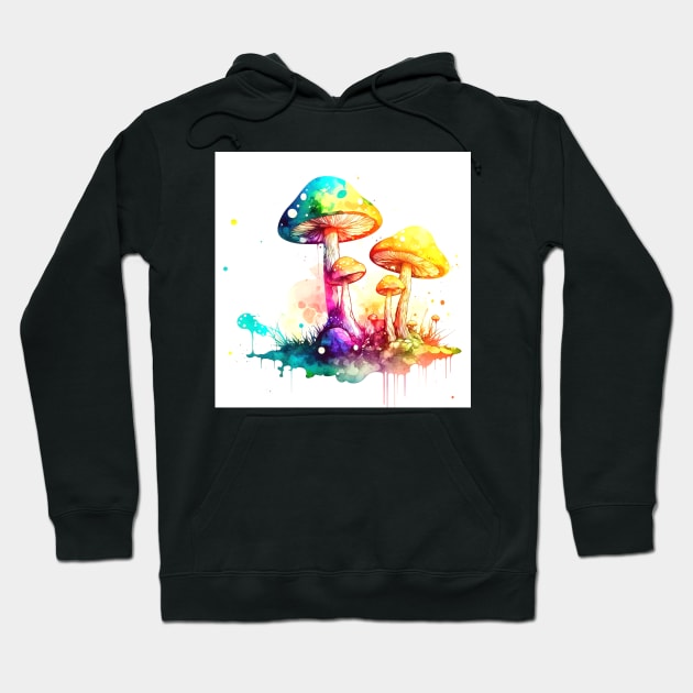 MUSHROOMS WATER COLOR Hoodie by AMOS_STUDIO